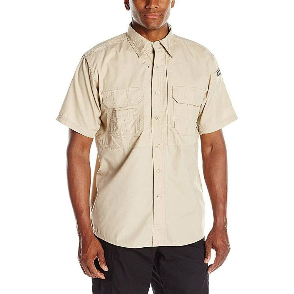 Blackhawk Tan Men's Button Down Shirt (L)